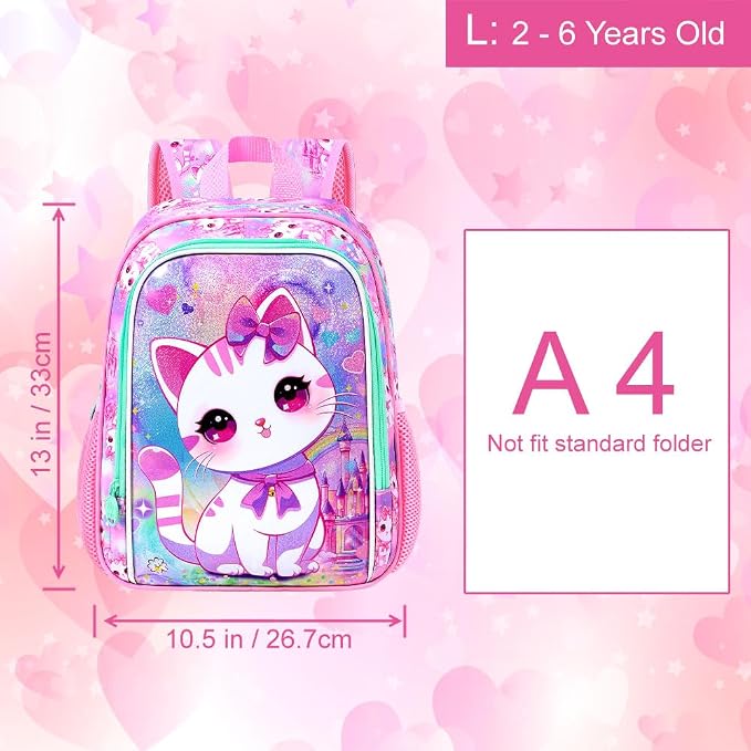 CCJPX Toddler Backpack for Boys Girls, Dinosaur Unicorn Cat Preschool Bookbag - Image 4