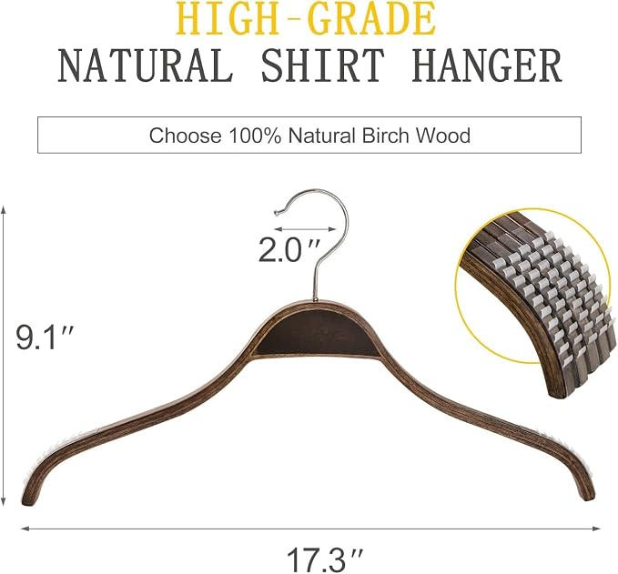 TOPIA HANGER Slim Wooden Hangers - Image 2