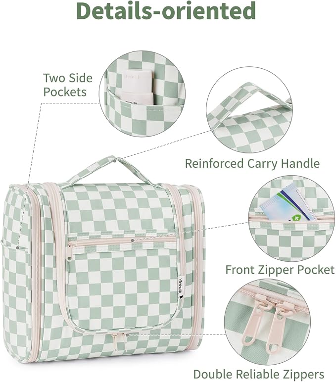 Narwey Checked Hanging Travel Toiletry Bag - Image 6