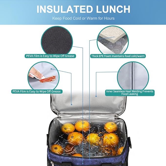 iknoe Large Foldable Cooler Bag, 8.5L Insulated Lunch Bag, Leakproof Lunch - Image 6