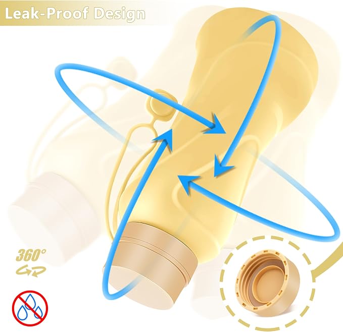 Collapsible Water Bottles, Leak Proof, Reuseable BPA Free Silicone Foldable - Image 4