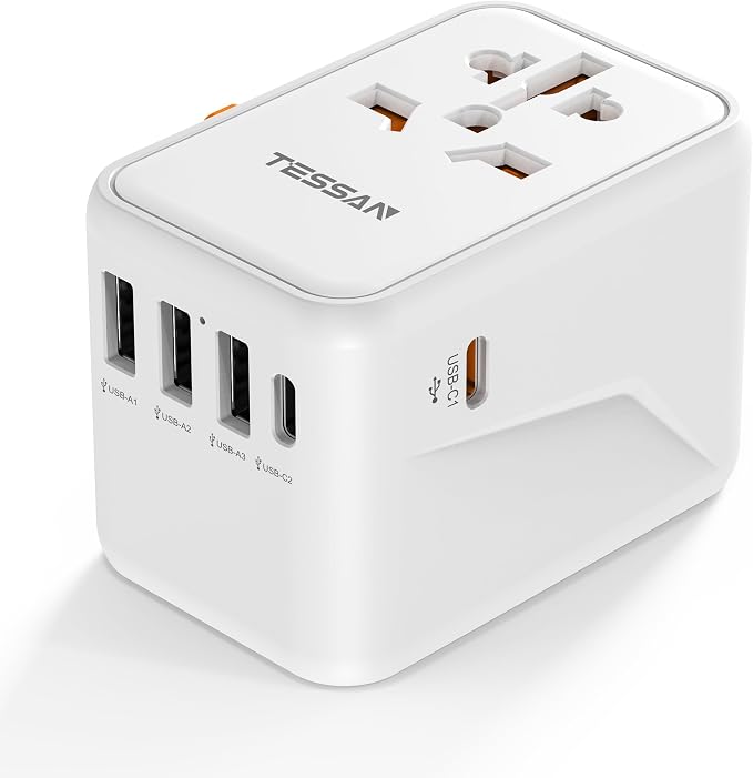 TESSAN Universal Travel Adapter, 45W International Plug Adaptor by TESSAN