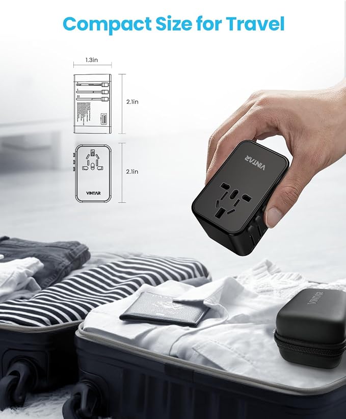 Universal Travel Adapter, VINTAR 75W GaN International Power Adapter - Image 5