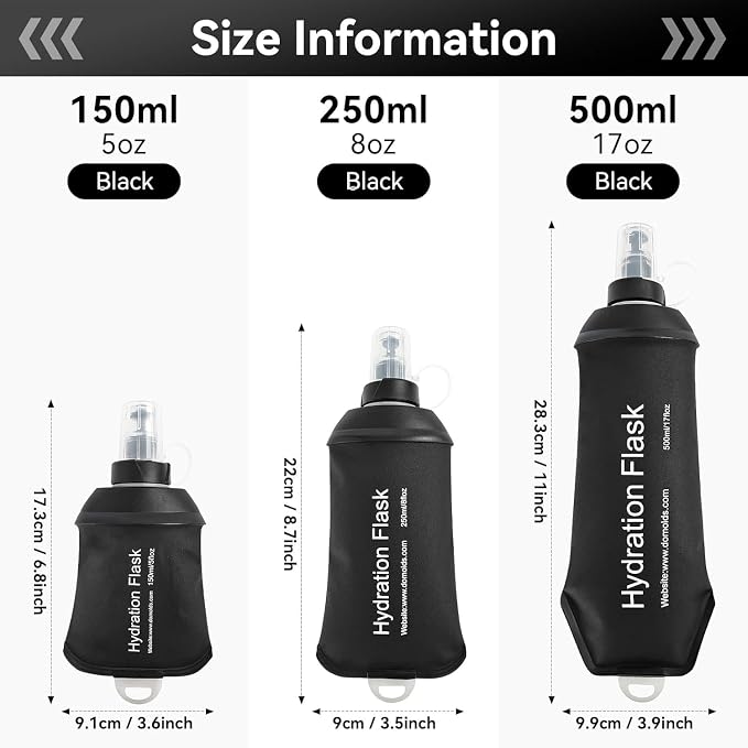 AXEN Soft Flask TPU Foldable Running Hydration Flask, Soft Collapsible Water - Image 2