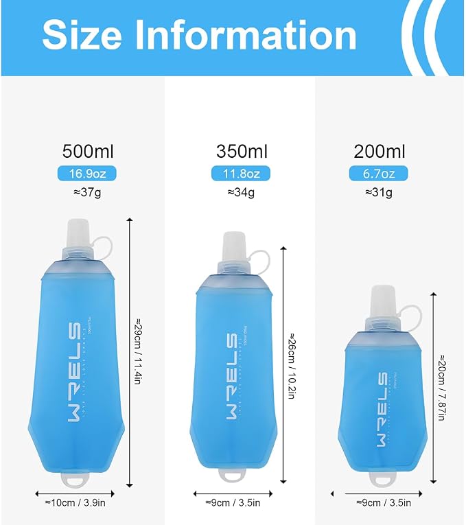 200ml/350ml/500ml Collapsible Soft Flask, BPA Free Folding Soft Water Bottle - Image 2