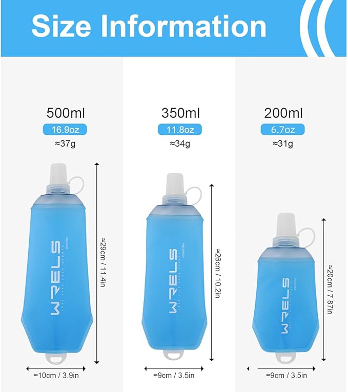 200ml/350ml/500ml Collapsible Soft Flask, BPA Free Folding Soft Water Bottle - Image 2