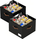 Shoe Organizer for Closet, 2 Pack Foldable Shoe Storage Containers, Fits up to by LIKMYPICK