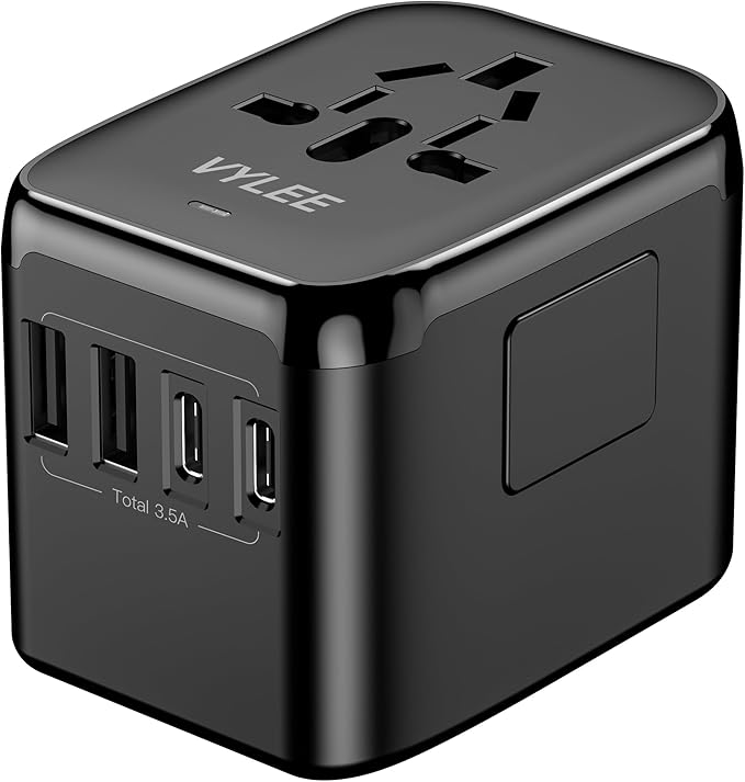 Universal Travel Adapter, 5 in 1 International Travel Plug Adapter by VYLEETechnology