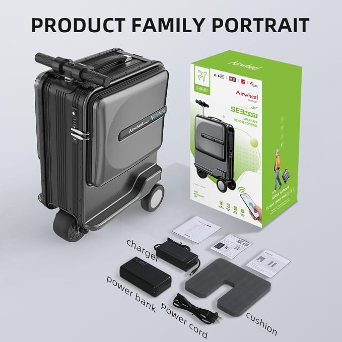 Airwheel 20 Inch Smart Rideable Suitcase Electric Luggage Scooter Carry On - Image 6