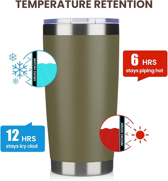 MEWAY 20oz Tumbler Cup Double Wall Vacuum Insulated Travel Mug Bulk, Stainless - Image 6