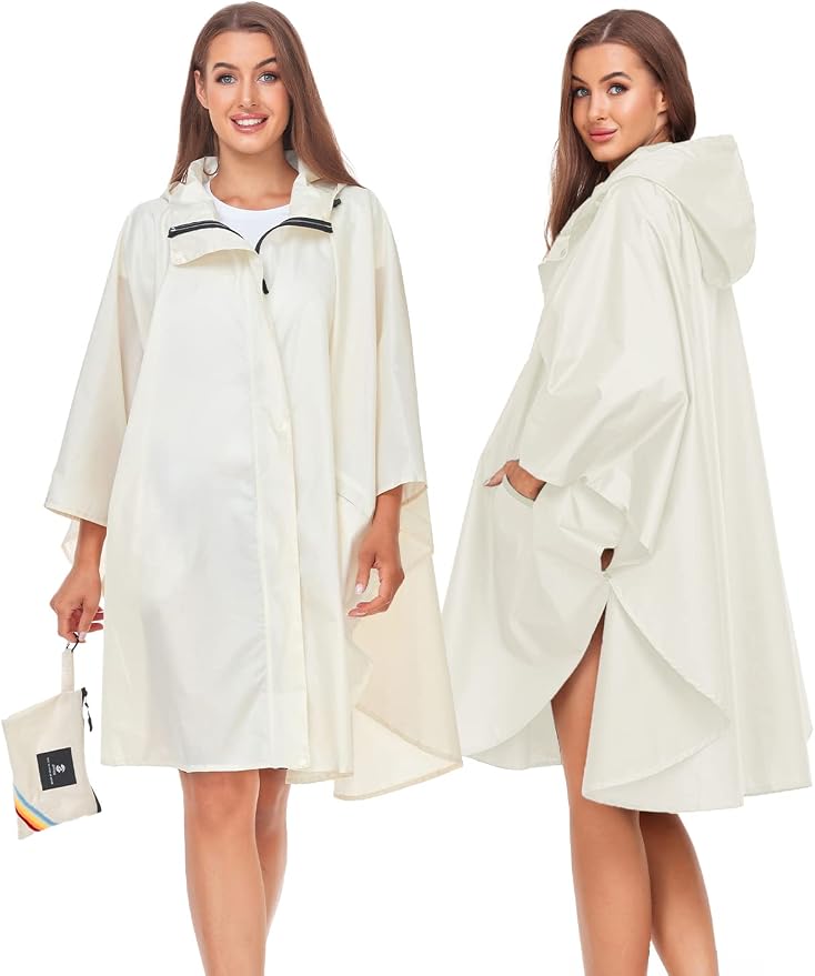 SaphiRose Unisex Rain Poncho Hooded Waterproof Raincoat - Image 2