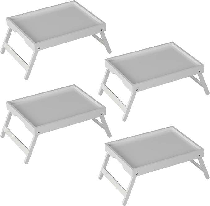 Bed Tray Table with Folding Legs, Bamboo Breakfast in Bed by Unknown