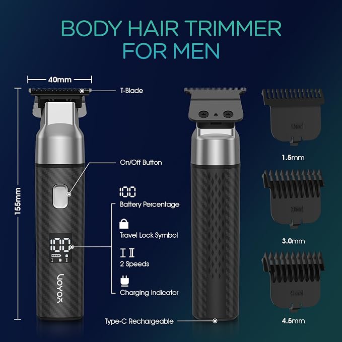 VOYOR Body Hair Trimmer for Men, Electric Razor, Versatile Groin & Body Trimmer - Image 6