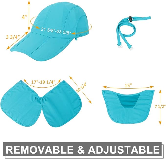 Foldable Sun Cap, Fishing Hats, UPF 50+ Protection Caps - Image 3