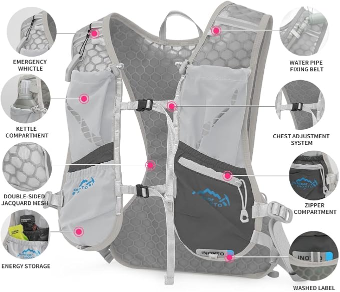 Running Hydration Vest for Men Women Water Backpack for Running 3L Running - Image 4