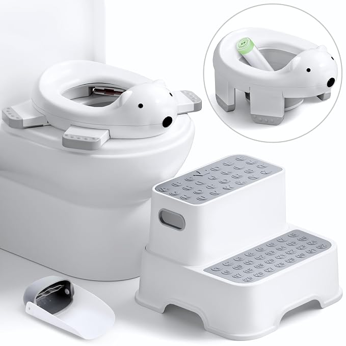 3 in 1 Potty Training Toilet & Toddler No-Slip Step Stool by BUNWAG