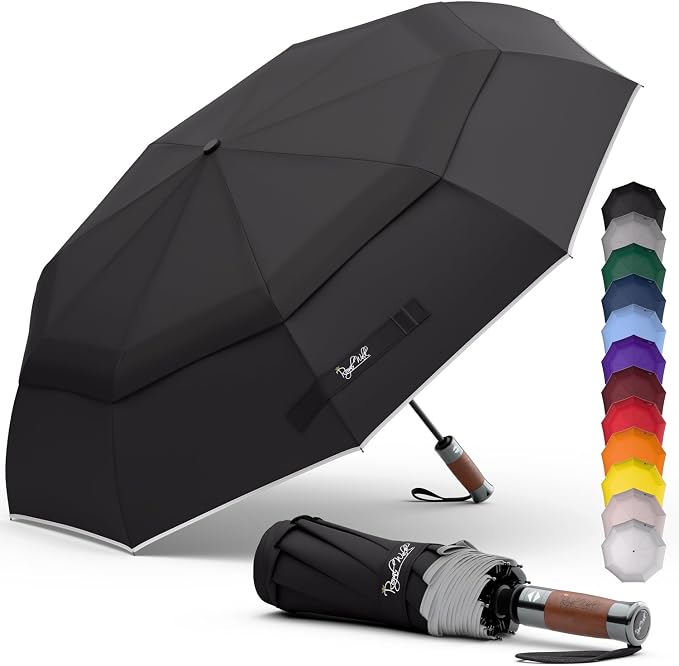 Royal Walk Windproof Folding Travel Umbrella Compact and Strong Luxurious Real by RoyalWalkUmbrellas