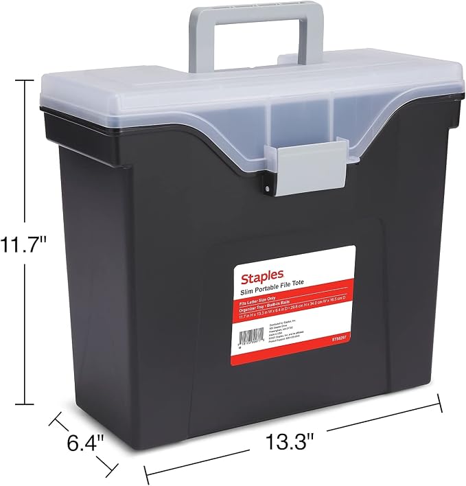 STAPLES Slim Portable File Tote, Letter Size - Image 6