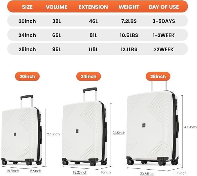 PRIMICIA GinzaTravel Rune series expandable 3 Luggage Sets, Lightweight - Image 4