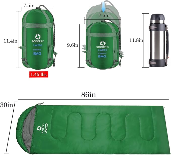 ECOOPRO Warm Weather Sleeping Bag - Image 3