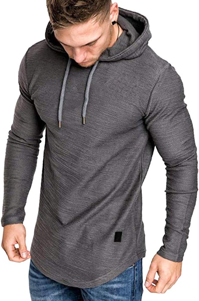 Lexiart Mens Fashion Athletic Hoodies Sport Sweatshirt Solid Color Fleece by Lexiart