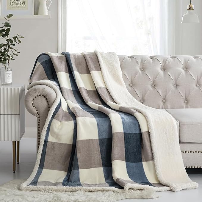 PU MEI 50"x60" Sherpa Fleece Blanket by HOME