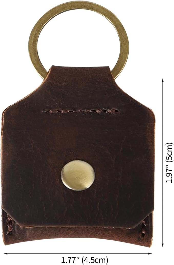 Jack&Chris Genuine Leather SD Card Holder Keychain, Anti-Shock Anti-Dust SD - Image 2