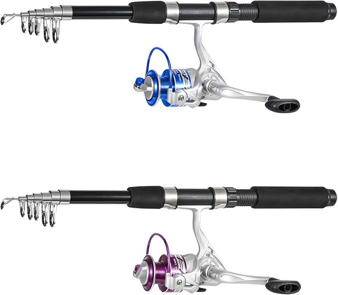 Fishing Pole Combo, 6.9ft 2Pcs Telescopic Rods Set, Collapsible Fishing Rods - Image 2