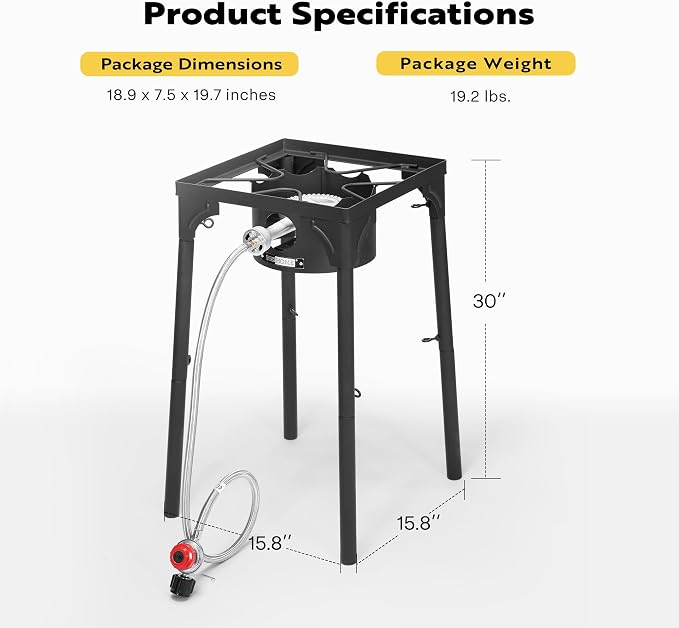 VIVOHOME 100, 000 BTU Single Burner Propane Gas Stove, Portable Outdoor Camping - Image 7