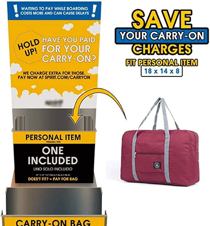 Foldable Travel Duffel Bag, For Spirit Airlines, Weekender Overnight Bag - Image 5