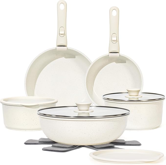 15Pcs Pots and Pans Set Non Stick, Cookware Sets by SODAY