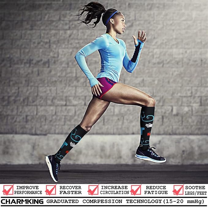 CHARMKING Compression Socks for Women & Men Circulation 15-20 mmHg is Best - Image 2