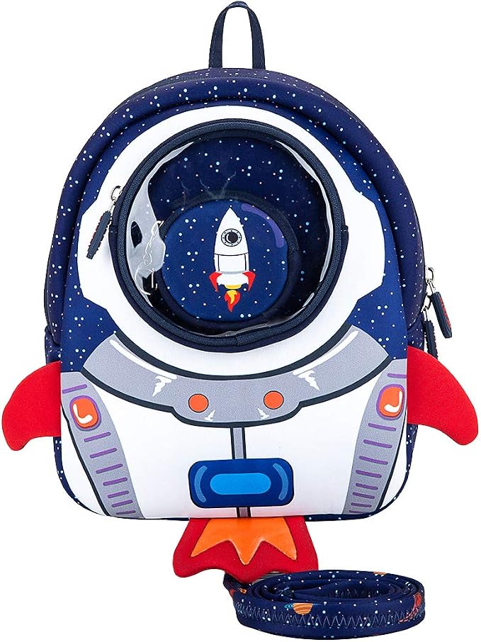 JiePai Toddler Rocket Backpack Leash Anti-lost Waterproof 3D Cartoon Kids by JiePai