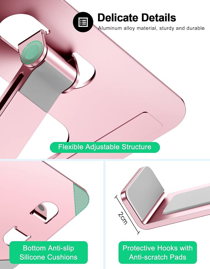 Foldable Laptop Stand, Height Adjustable Ergonomic Computer Stand - Image 6