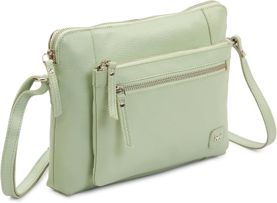 Wise Owl Accessories Small Soft Pebbled Real Leather Crossbody Handbags Purses by WiseOwlAccessories