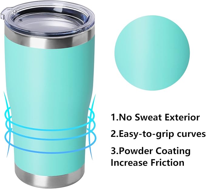 DOMICARE 20oz Tumbler with Lid Stainless Steel Tumblers Bulk, Double Wall - Image 2