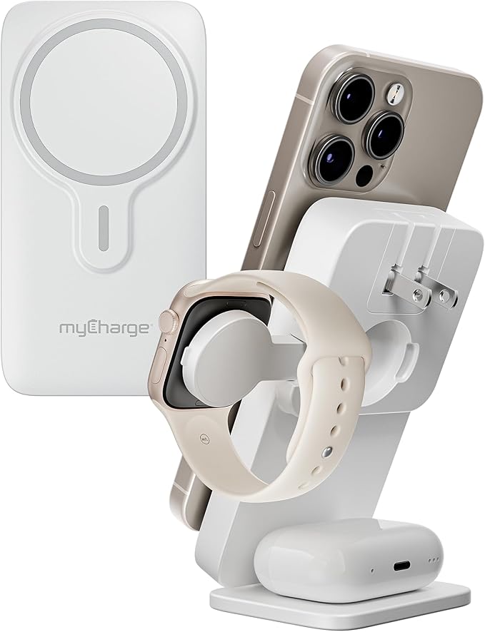 myCharge EcoHub 3 in 1 Apple Charging Station & Magsafe Battery Pack | Wireless by myCharge