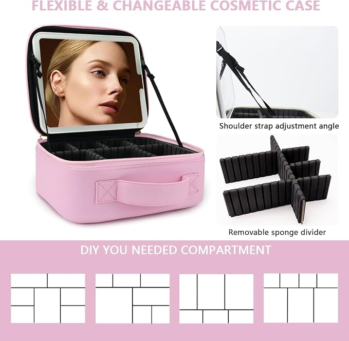Travel Makeup Bag for Women and Makeup Artists Cosmetic Organizer Large Makeup - Image 2