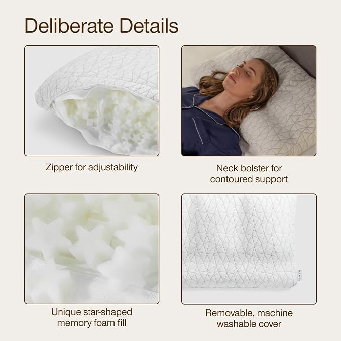 Coop Home Goods Adjustable Orthopedic Pillow King, Ergonomic Cervical Neck - Image 5