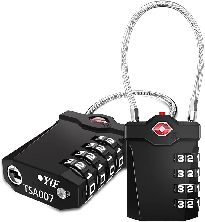 ZHEGE TSA Approved Locks for Luggage, Cable Locks by ZHEGE