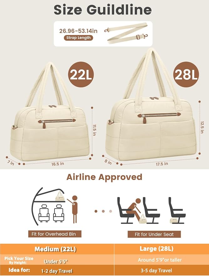 Travel Duffle Bag, Puffer Carry On Duffel Bag - Image 5