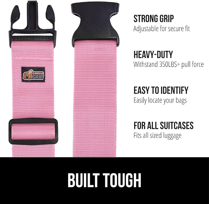 GORILLA GRIP Heavy Duty 8 Pack Adjustable Luggage Straps - Image 2