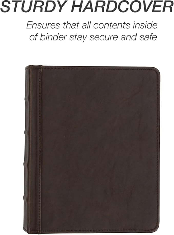 Samsill Vintage Leather Mini 3 Ring Zipper Binder, 1 Inch Round Ring Capacity - Image 5