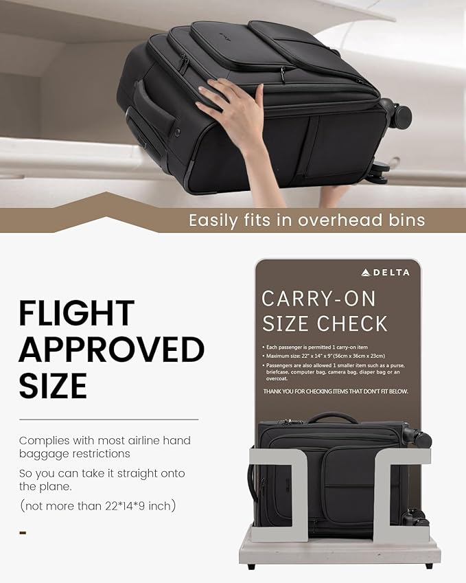 LOVEVOOK Carry On Luggage 22x14x9 Airline Approved, 22 Inch Softside Suitcases - Image 3