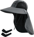 Sun Hat for Men Women with Neck Flap, UPF 50+ UV Protective Hiking Fishing Hats by ZOORON