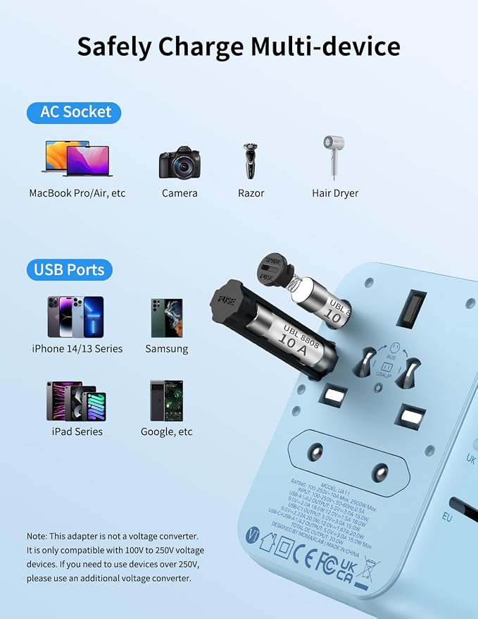 MOMAX Universal Travel Adapter, 20W+18W International Plug Adapter - Image 7