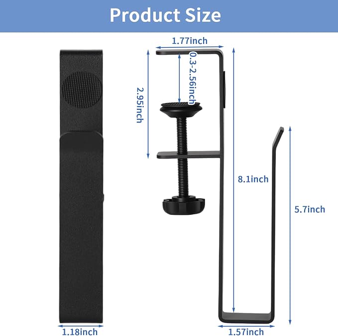 LUKETURE Adjustable Side Laptop Mount, No Drill Laptop Holder, Under Desk - Image 3
