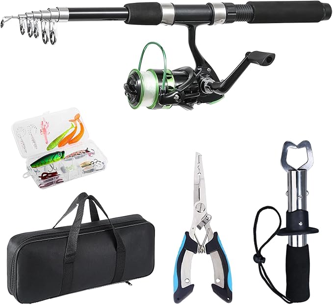 Fishing Rod, 6.9ft Telescopic Fishing Rod and Reel Combo - Image 2