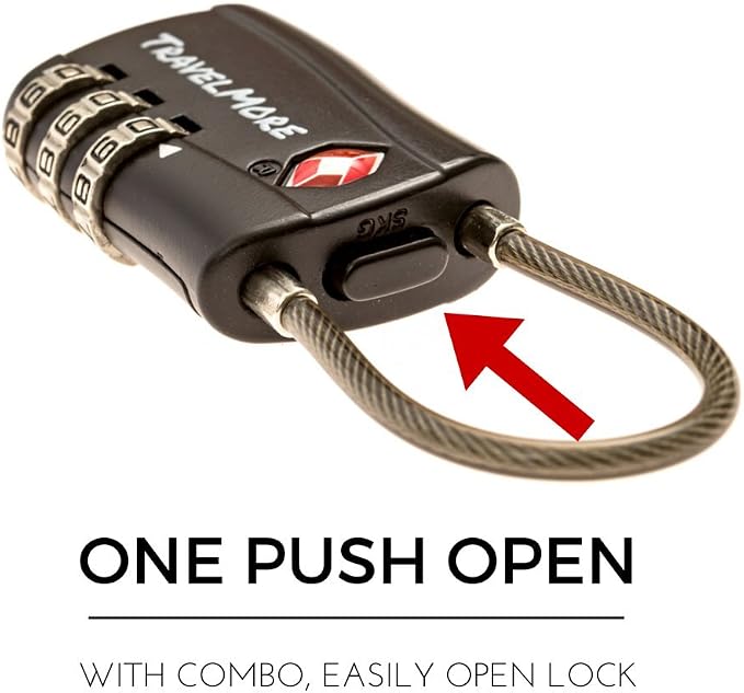 TravelMore 10 Pack TSA Approved Travel Combination Cable Luggage Locks - Image 4