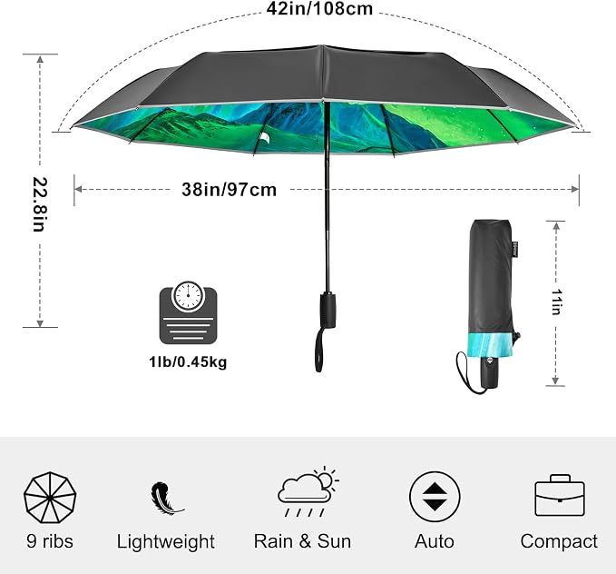 G4Free 42 Inch Eco Windproof Folding Umbrella - Image 6